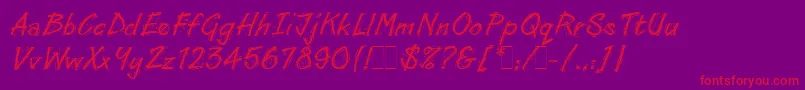 Шрифт LinoCutLetPlain.1.0 – красные шрифты на фиолетовом фоне