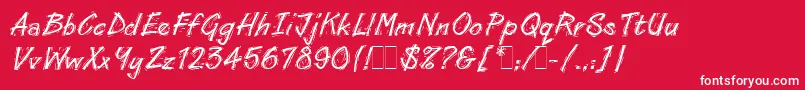 フォントLinoCutLetPlain.1.0 – 赤い背景に白い文字