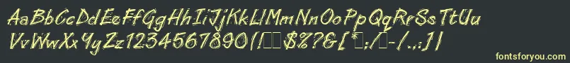 フォントLinoCutLetPlain.1.0 – 黒い背景に黄色の文字