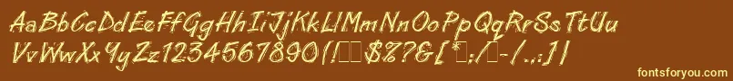 Шрифт LinoCutLetPlain.1.0 – жёлтые шрифты на коричневом фоне