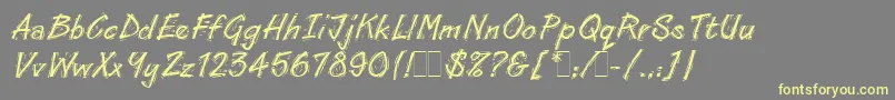 Шрифт LinoCutLetPlain.1.0 – жёлтые шрифты на сером фоне