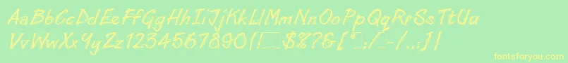 フォントLinoCutLetPlain.1.0 – 黄色の文字が緑の背景にあります