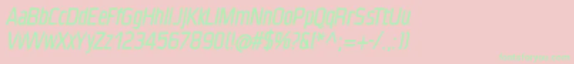 CondensanspaneuropeMediumoblique Font – Green Fonts on Pink Background