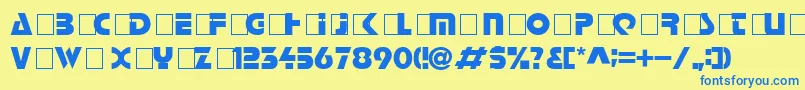 Halt Font – Blue Fonts on Yellow Background