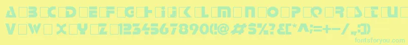 Halt Font – Green Fonts on Yellow Background