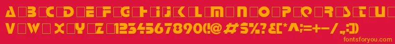 フォントHalt – 赤い背景にオレンジの文字