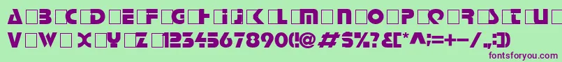 Halt Font – Purple Fonts on Green Background