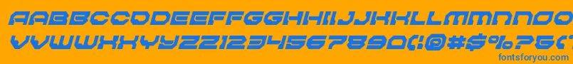 Pulsarclasssolidsemicondital Font – Blue Fonts on Orange Background