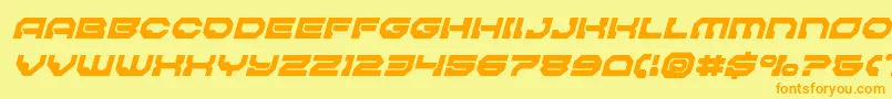 Pulsarclasssolidsemicondital Font – Orange Fonts on Yellow Background