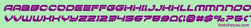 Pulsarclasssolidsemicondital Font – Purple Fonts on Green Background