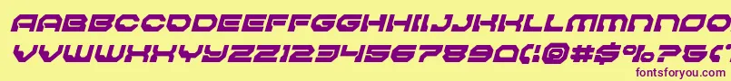 Pulsarclasssolidsemicondital Font – Purple Fonts on Yellow Background