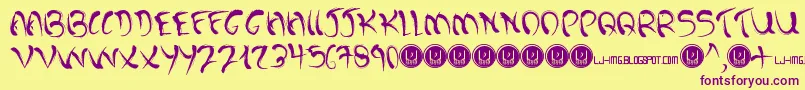 DarkPastDemo Font – Purple Fonts on Yellow Background