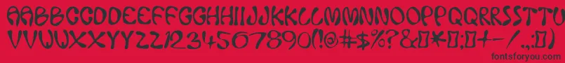 Ace Font – Black Fonts on Red Background