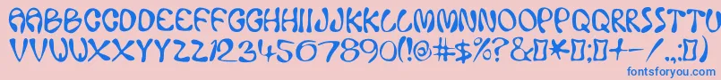 Ace Font – Blue Fonts on Pink Background