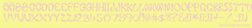 Ace Font – Pink Fonts on Yellow Background