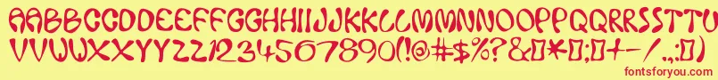 Ace Font – Red Fonts on Yellow Background