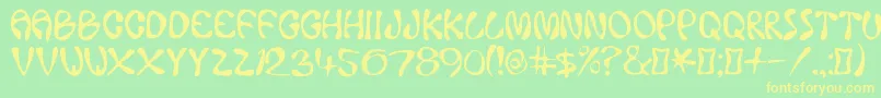 More about Ace Font Ace Font – Yellow Fonts on Green Background