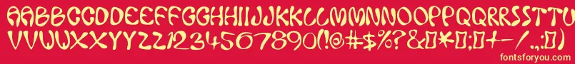 Ace Font – Yellow Fonts on Red Background