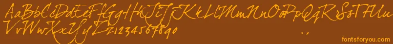 Dj4trial Font – Orange Fonts on Brown Background