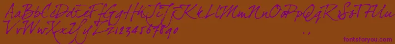 Dj4trial Font – Purple Fonts on Brown Background