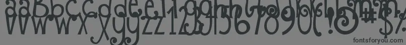 DjbFizzaWizzaWowza-Schriftart – Schwarze Schriften auf grauem Hintergrund
