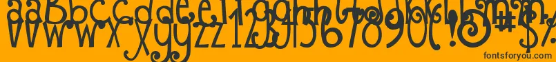 DjbFizzaWizzaWowza-Schriftart – Schwarze Schriften auf orangefarbenem Hintergrund