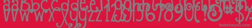 Police DjbFizzaWizzaWowza – polices grises sur fond rouge