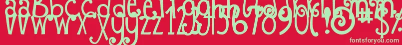 DjbFizzaWizzaWowza Font – Green Fonts on Red Background