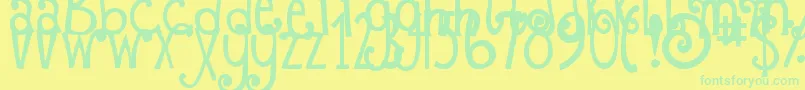 Шрифт DjbFizzaWizzaWowza – зелёные шрифты на жёлтом фоне