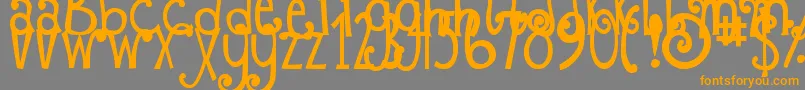 DjbFizzaWizzaWowza Font – Orange Fonts on Gray Background