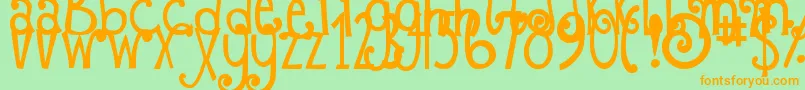 DjbFizzaWizzaWowza Font – Orange Fonts on Green Background