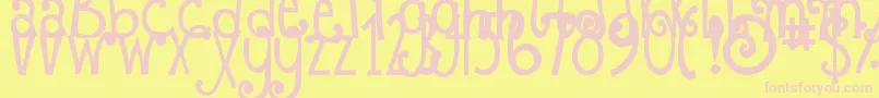 DjbFizzaWizzaWowza Font – Pink Fonts on Yellow Background