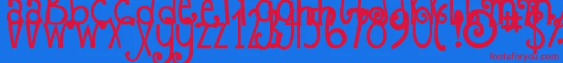 Police DjbFizzaWizzaWowza – polices rouges sur fond bleu