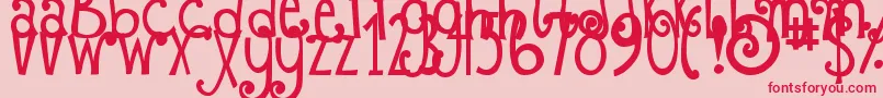 DjbFizzaWizzaWowza Font – Red Fonts on Pink Background