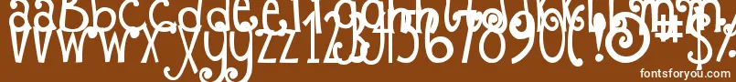 フォントDjbFizzaWizzaWowza – 茶色の背景に白い文字
