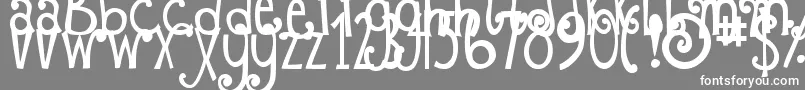 DjbFizzaWizzaWowza-Schriftart – Weiße Schriften auf grauem Hintergrund