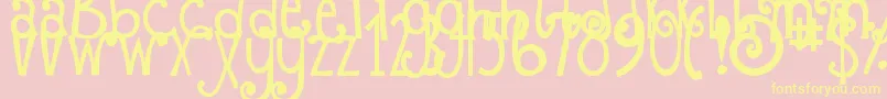 Fonte DjbFizzaWizzaWowza – fontes amarelas em um fundo rosa