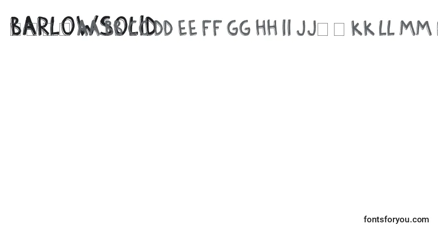 Czcionka BarlowSolid – alfabet, cyfry, specjalne znaki