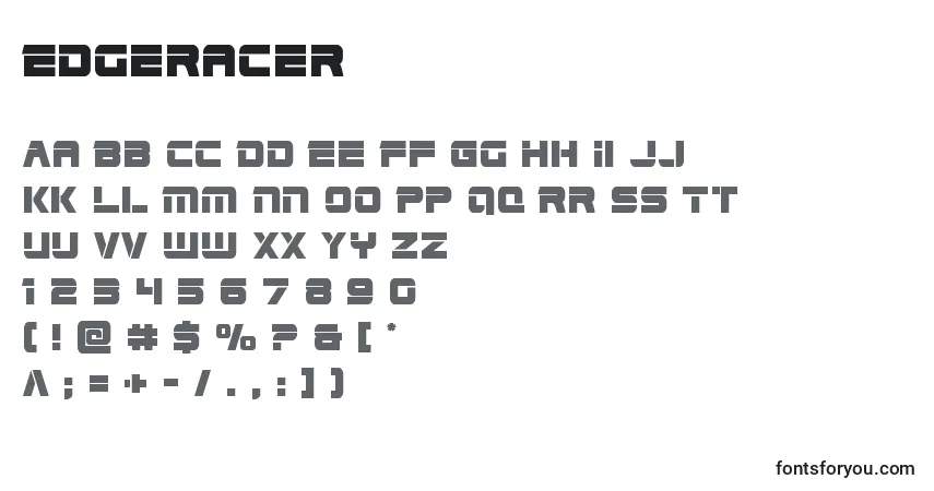 Czcionka Edgeracer – alfabet, cyfry, specjalne znaki