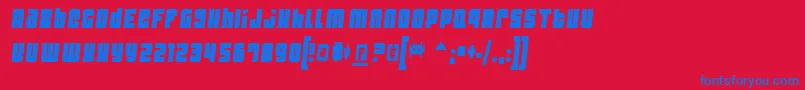 DynomiteSparkThin Font – Blue Fonts on Red Background