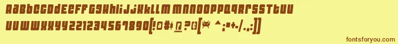 DynomiteSparkThin Font – Brown Fonts on Yellow Background