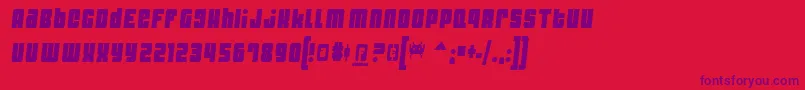 DynomiteSparkThin Font – Purple Fonts on Red Background