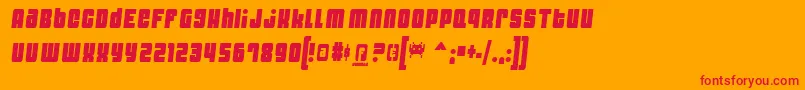 フォントDynomiteSparkThin – オレンジの背景に赤い文字