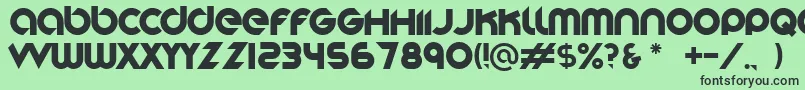 フォントStereofunk – 緑の背景に黒い文字