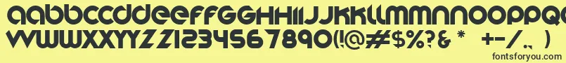 Stereofunk-Schriftart – Schwarze Schriften auf gelbem Hintergrund