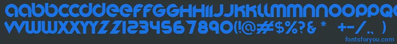 Stereofunk-fontti – siniset fontit mustalla taustalla