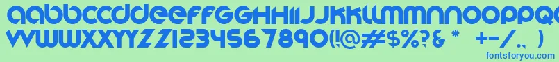 Stereofunk Font – Blue Fonts on Green Background