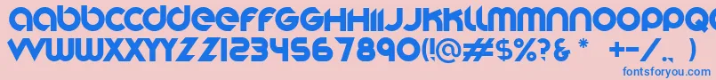フォントStereofunk – ピンクの背景に青い文字