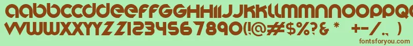 Stereofunk-fontti – ruskeat fontit vihreällä taustalla