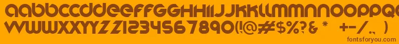 Шрифт Stereofunk – коричневые шрифты на оранжевом фоне